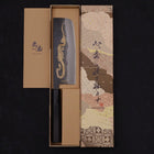 Nakiri White Steel #2 Kurouchi Chokin Snake-Sakura Buffalo Ebony Handle 165mm-[Musashi]-[Japanese-Kitchen-Knives]