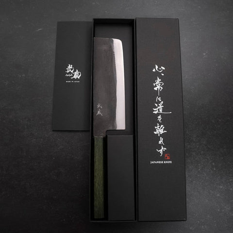 Nakiri White Steel #2 Kurouchi Mango Urushi Verde 165 mm