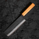 Nakiri White Steel #2 Kurouchi Oak Handle 165mm-[Musashi]-[Japanese-Kitchen-Knives]