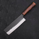 Nakiri White Steel #2 Kurouchi Sumi Urushi Handle 165mm-[Musashi]-[Japanese-Kitchen-Knives]