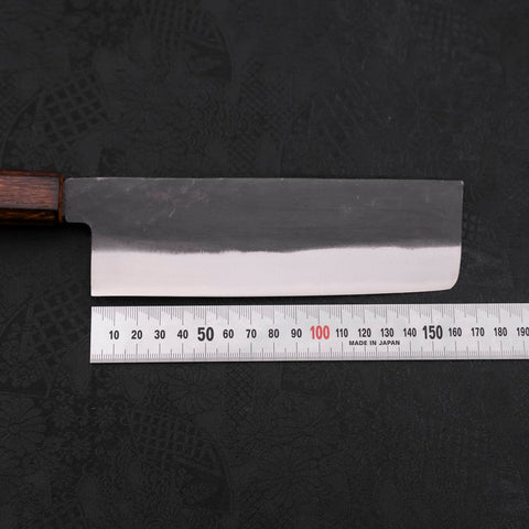 Nakiri White Steel #2 Kurouchi Sumi Urushi Handle 165mm-[Musashi]-[Japanese-Kitchen-Knives]