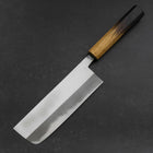 Nakiri White Steel #2 Polished Yaki Urushi Handle 165mm-[Musashi]-[Japanese-Kitchen-Knives]