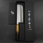 Nakiri White Steel #2 Polished Yaki Urushi Handle 165mm-[Musashi]-[Japanese-Kitchen-Knives]
