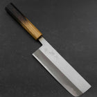 Nakiri White Steel #2 Polished Yaki Urushi Handle 165mm-[Musashi]-[Japanese-Kitchen-Knives]
