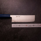 Nakiri AUS-10 Damascus Blue Urushi Handle 165mm-[Musashi]-[Japanese-Kitchen-Knives]