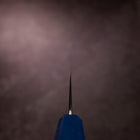 Nakiri AUS-10 Damascus Blue Urushi Handle 165mm-[Musashi]-[Japanese-Kitchen-Knives]