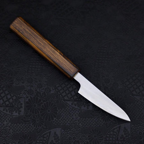 Paring White Steel #1 Polished Sumi Urushi Handle 80mm (3.1”)-[Musashi]-[Japanese-Kitchen-Knives]