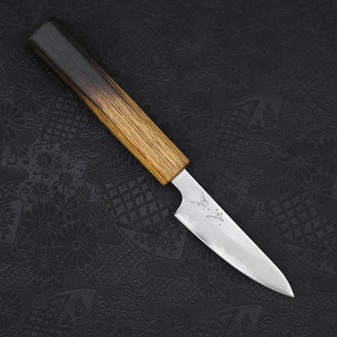 Paring White Steel #1 Polished Yaki Urushi Handle 80mm (3.1”)-[Musashi]-[Japanese-Kitchen-Knives]