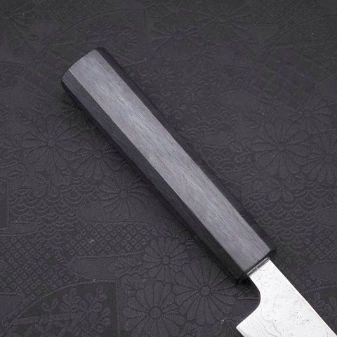 Petty AUS-10 Nashiji Damascus Dark-Blue Urushi Handle 135mm-[Musashi]-[Japanese-Kitchen-Knives]