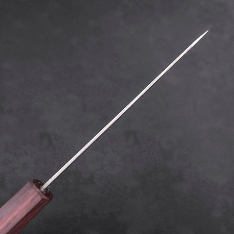 Petty AUS-10 Nashiji Damascus Urushi Purple Handle 135mm-[Musashi]-[Japanese-Kitchen-Knives]
