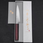 Petty AUS-10 Nashiji Damascus Urushi Purple Handle 135mm-[Musashi]-[Japanese-Kitchen-Knives]