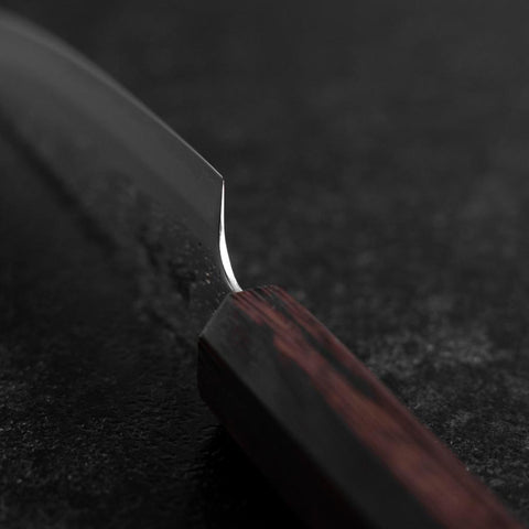 Petty AUS-10 Nashiji Damascus Wenge Handle 135mm (5.3”)-[Musashi]-[Japanese-Kitchen-Knives]