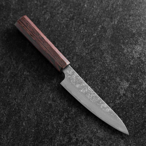 Petty AUS-10 Nashiji Damascus Wenge Handle 135mm (5.3”)-[Musashi]-[Japanese-Kitchen-Knives]