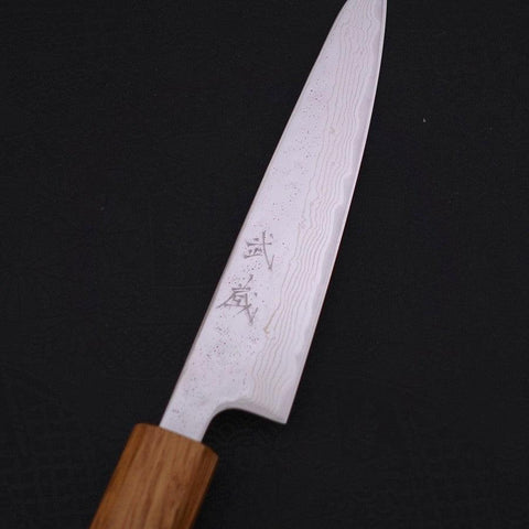 Petty AUS-10 Nashiji Damascus Yaki-Urushi Handle 135mm-[Musashi]-[Japanese-Kitchen-Knives]