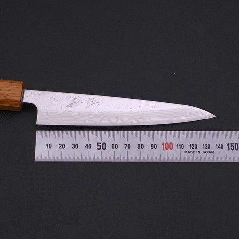Petty AUS-10 Nashiji Damascus Yaki-Urushi Handle 135mm-[Musashi]-[Japanese-Kitchen-Knives]