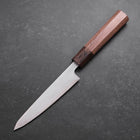 Petty AUS-10 Polished Nashiji Damascus Walnut Handle 135mm-[Musashi]-[Japanese-Kitchen-Knives]