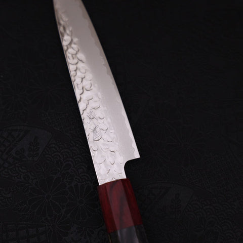 Petty AUS-10 Tsuchime Damascus Cherry Handle 150mm-[Musashi]-[Japanese-Kitchen-Knives]