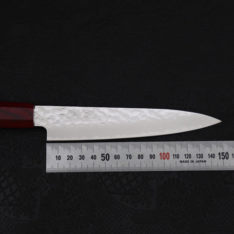 Petty AUS-10 Tsuchime Damascus Cherry Handle 150mm-[Musashi]-[Japanese-Kitchen-Knives]