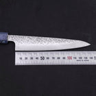 Petty AUS-10 Tsuchime Damascus Ocean Blue Handle 135mm-[Musashi]-[Japanese-Kitchen-Knives]