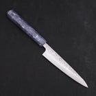 Petty AUS-10 Tsuchime Damascus Ocean Blue Handle 135mm-[Musashi]-[Japanese-Kitchen-Knives]