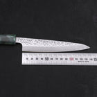 Petty AUS-10 Tsuchime Damascus Ocean Green Handle 135mm-[Musashi]-[Japanese-Kitchen-Knives]