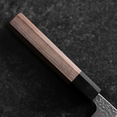 Petty AUS-10 Tsuchime Damascus Walnut Handle 150mm (5.9”)-[Musashi]-[Japanese-Kitchen-Knives]