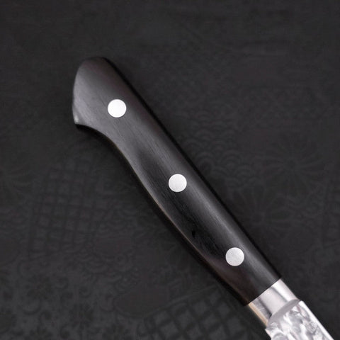 Petty AUS-10 Tsuchime Damascus Western Black Handle 135mm-[Musashi]-[Japanese-Kitchen-Knives]