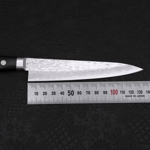 Petty AUS-10 Tsuchime Damascus Western Black Handle 135mm-[Musashi]-[Japanese-Kitchen-Knives]