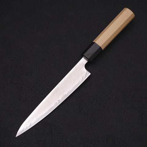 Petty AUS-10 Wave Nickel Damascus Buffalo Magnolia Handle 150mm-[Musashi]-[Japanese-Kitchen-Knives]