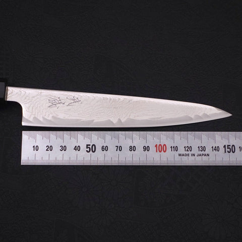 Petty AUS-10 Wave Nickel Damascus Buffalo Magnolia Handle 150mm-[Musashi]-[Japanese-Kitchen-Knives]