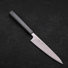 Petty AUS-10 Wave Nickel Damascus Dark Blue Urushi Handle 135mm-[Musashi]-[Japanese-Kitchen-Knives]