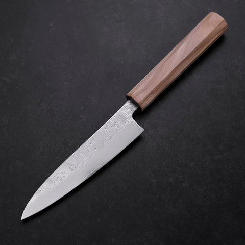 Petty AUS-8 Nashiji Olive Handle 120mm-[Musashi]-[Japanese-Kitchen-Knives]