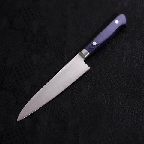 Petty AUS-8 Polished Western-Blue Handle 130mm-[Musashi]-[Japanese-Kitchen-Knives]