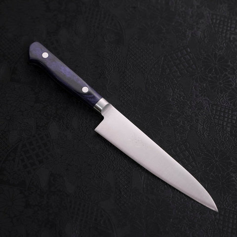 Petty AUS-8 Polished Western-Blue Handle 130mm-[Musashi]-[Japanese-Kitchen-Knives]