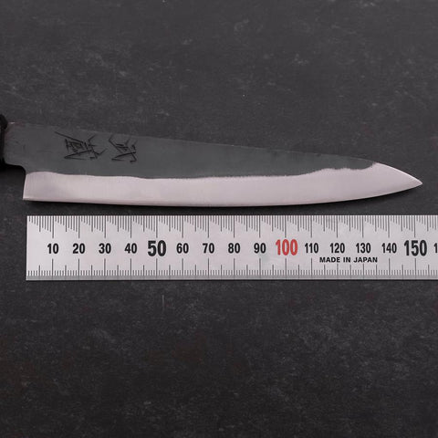 Petty Blue Steel #1 Stainless Clad Kurouchi Black Purple Urushi Handle 150mm (5.9”)-[Musashi]-[Japanese-Kitchen-Knives]
