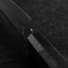 Petty Blue Steel #1 Stainless Clad Polished Black Urushi Handle 150mm-[Musashi]-[Japanese-Kitchen-Knives]
