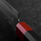 Petty Blue Steel #1 Stainless Clad Polished Red Black Urushi Handle 150mm (5.9”)-[Musashi]-[Japanese-Kitchen-Knives]