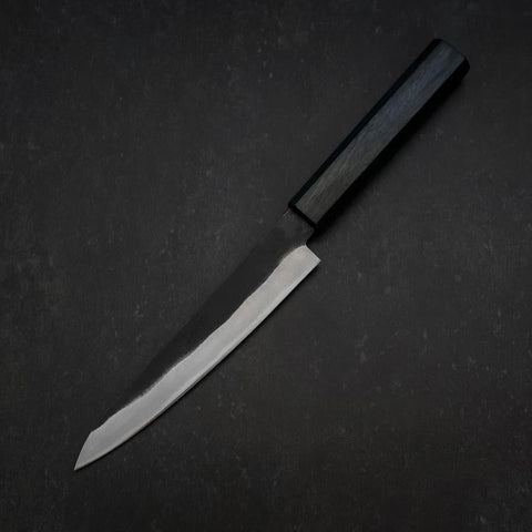 Petty Blue Steel #2 Kurouchi Dark Blue Urushi Handle 150mm (5.9”)-[Musashi]-[Japanese-Kitchen-Knives]