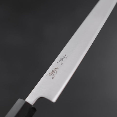 Petty Blue Super Polished Ebony Handle 150mm-[Musashi]-[Japanese-Kitchen-Knives]