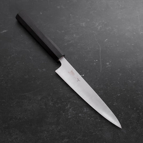 Petty Blue Super Polished Ebony Handle 150mm-[Musashi]-[Japanese-Kitchen-Knives]