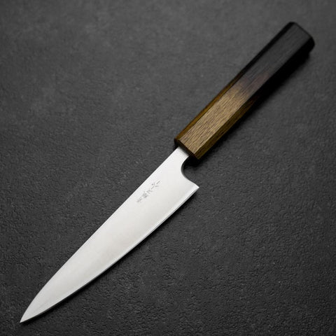 Petty Blue Super Polished Yaki Urushi Handle 135mm-[Musashi]-[Japanese-Kitchen-Knives]