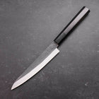 Petty Blue Steel #1 Kurouchi Chokin Auspicious Cloud-Sun Buffalo Ebony Handle 150mm-[Musashi]-[Japanese-Kitchen-Knives]