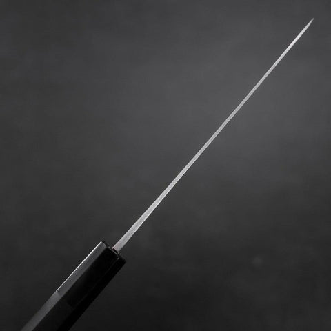 Petty Blue Steel #1 Kurouchi Chokin Auspicious Cloud-Sun Buffalo Ebony Handle 150mm-[Musashi]-[Japanese-Kitchen-Knives]