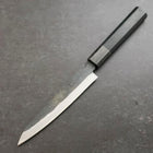 Petty Blue Steel #1 Stainless Clad Kurouchi Black Dark Blue Urushi Handle 150mm-[Musashi]-[Japanese-Kitchen-Knives]
