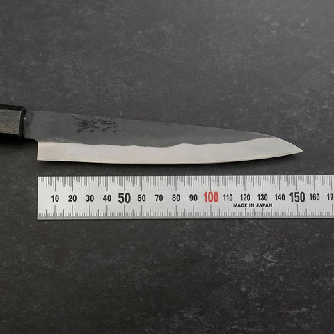 Petty Blue Steel #1 Stainless Clad Kurouchi Black Dark Blue Urushi Handle 150mm-[Musashi]-[Japanese-Kitchen-Knives]
