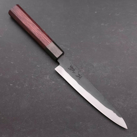 Petty Blue Steel #1 Stainless Clad Kurouchi Black Purple Urushi Handle 150mm (5.9”)