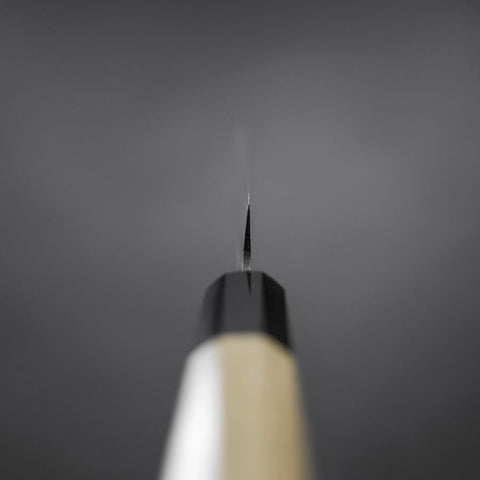 Petty Blue Steel #1 Stainless Clad Kurouchi Buffalo Magnolia Handle 150mm-[Musashi]-[Japanese-Kitchen-Knives]