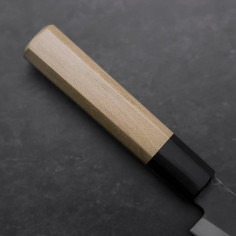 Petty Blue Steel #1 Stainless Clad Kurouchi Buffalo Magnolia Handle 150mm-[Musashi]-[Japanese-Kitchen-Knives]