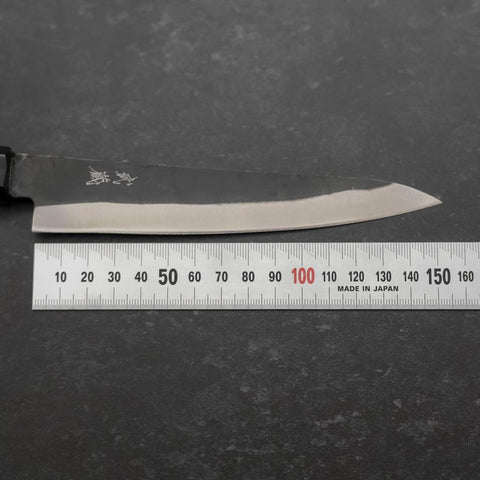 Petty Blue Steel #1 Stainless Clad Kurouchi Buffalo Magnolia Handle 150mm-[Musashi]-[Japanese-Kitchen-Knives]