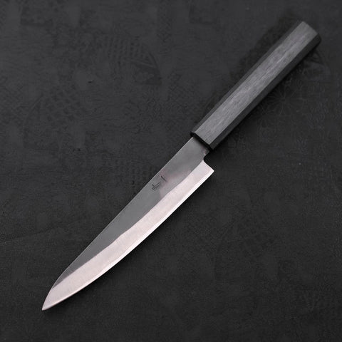 Petty Blue Steel #1 Stainless Clad Kurouchi Dark Blue Urushi Handle 150mm-[Musashi]-[Japanese-Kitchen-Knives]